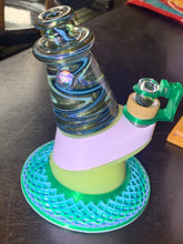 Load image into Gallery viewer, Green & blue wig wag Sparkle EF Nano Peak Glass attachment set - Mr. Bonsai