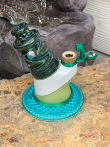 Green & blue wig wag Sparkle EF Nano Peak Glass attachment set - Mr. Bonsai